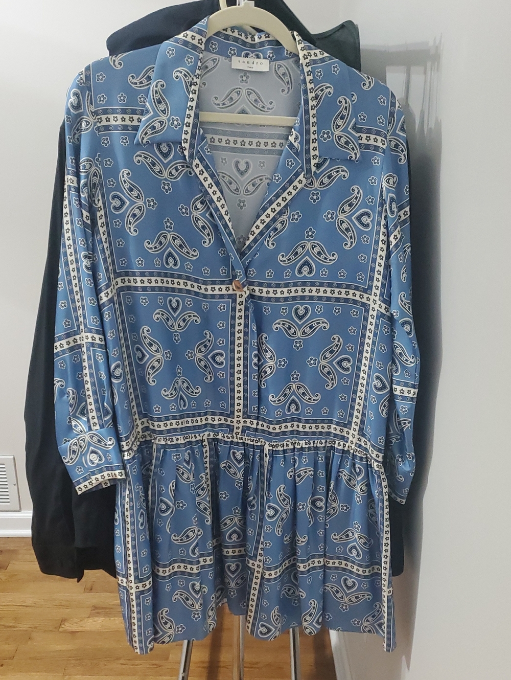 Sandro Blue Paisley Print Dress